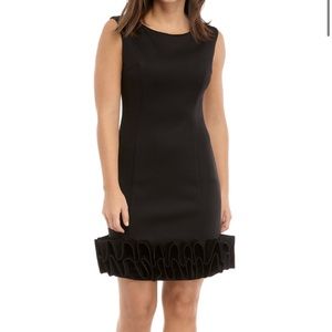 donna ricco womens ruffle hem sheath dress
